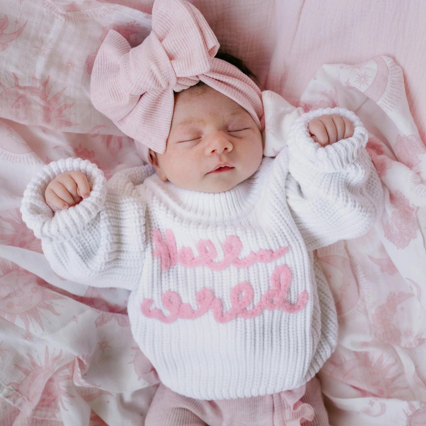 'Hello World' Chunky Knit Jumper - Milk