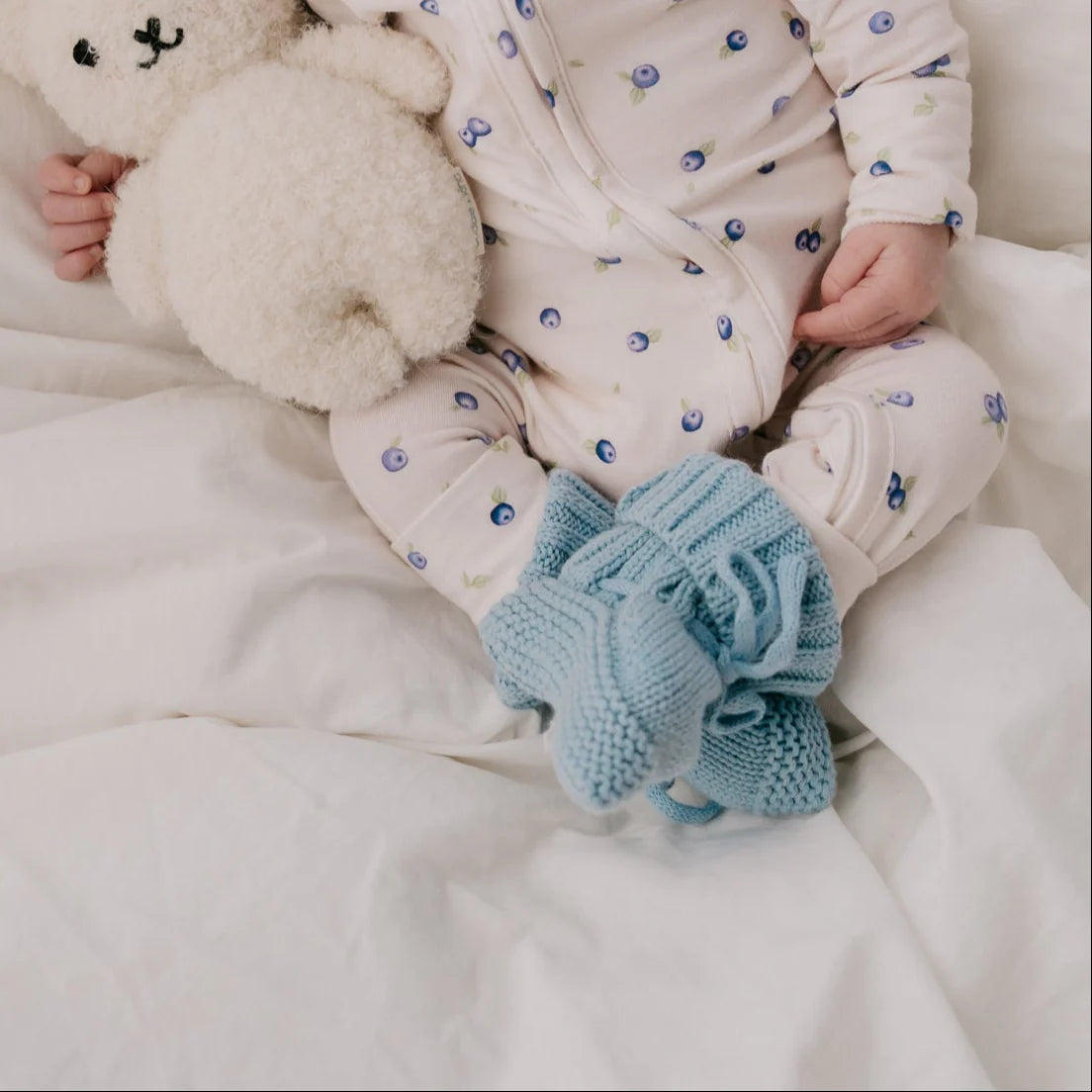 Knitted Booties - Blue