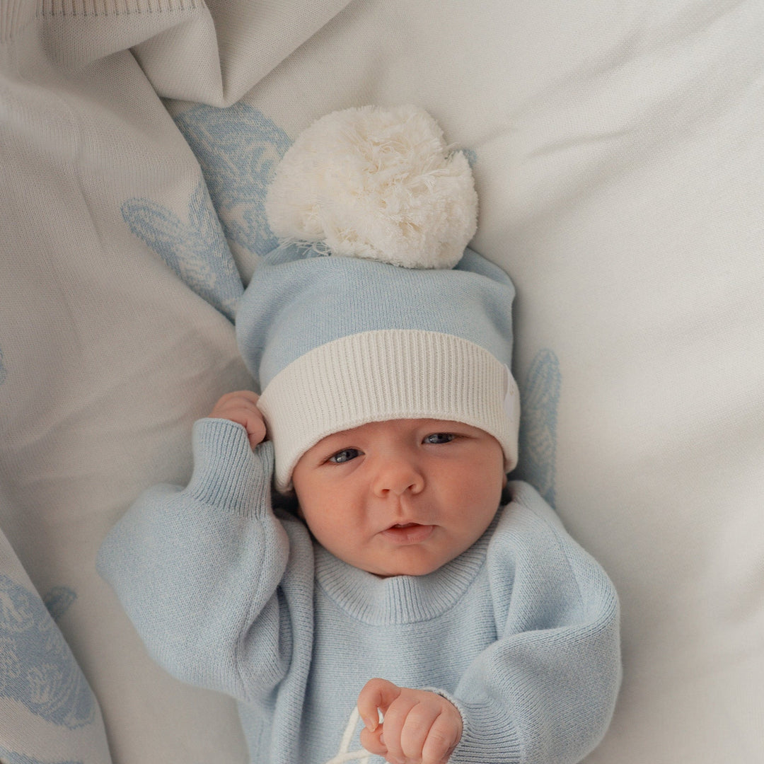 Flat Knit Romper | Sky Blue