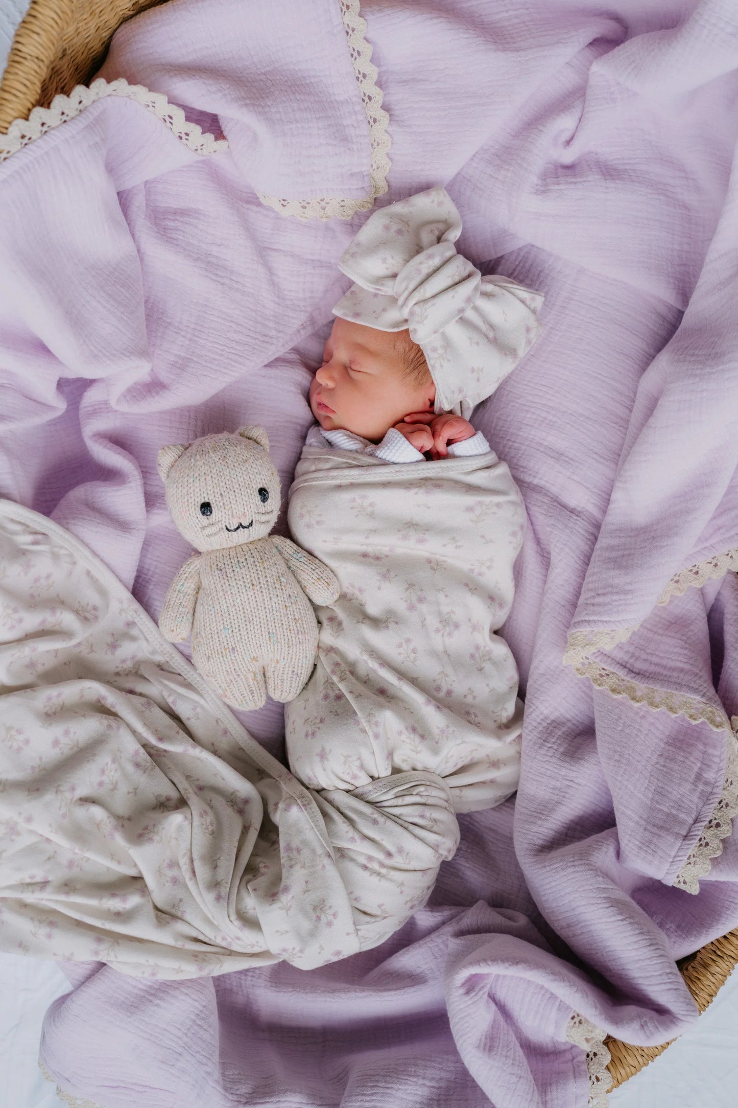 Swaddle Set - Lilac Paisley