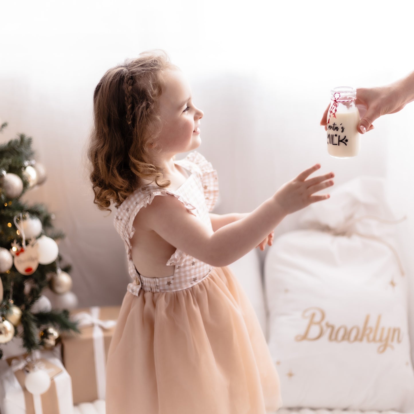 Christmas Star Girls Pinafore Dress