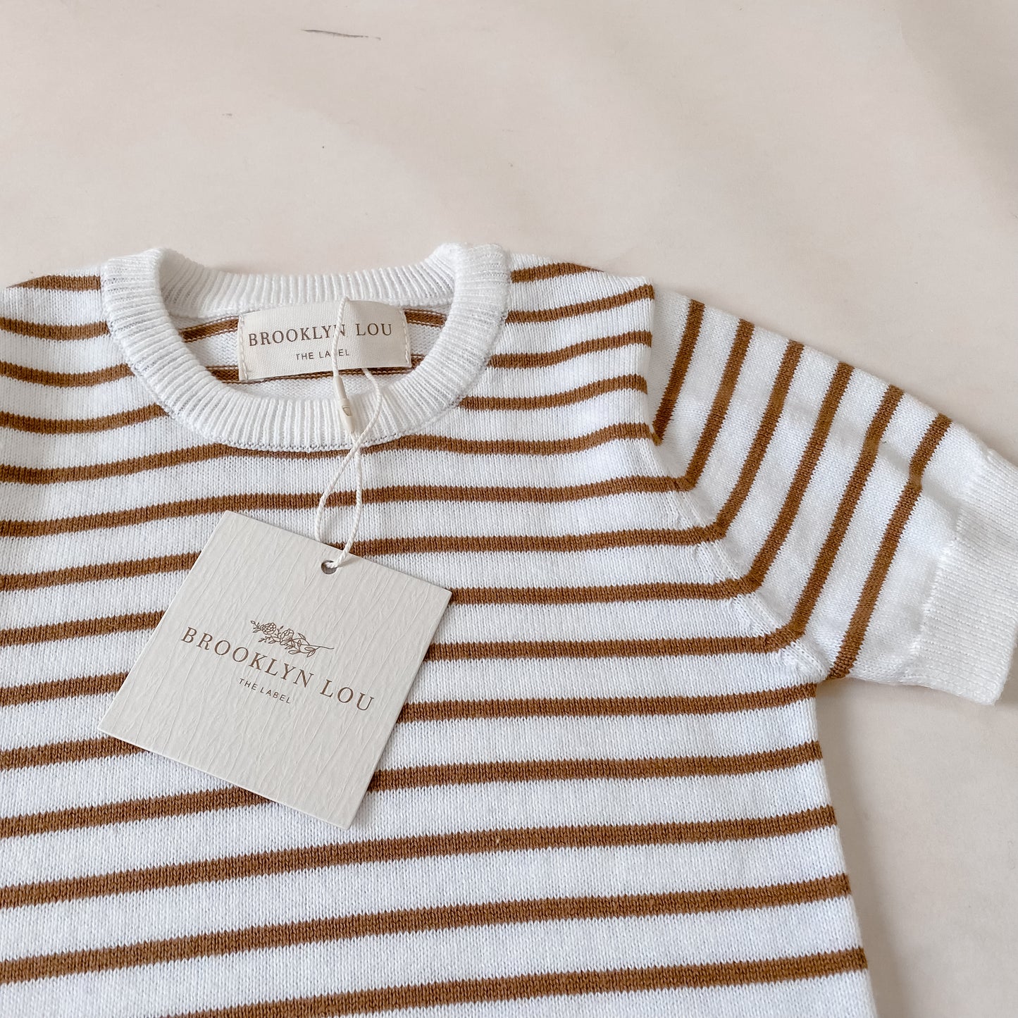 Chocolate Stripe Knit Romper