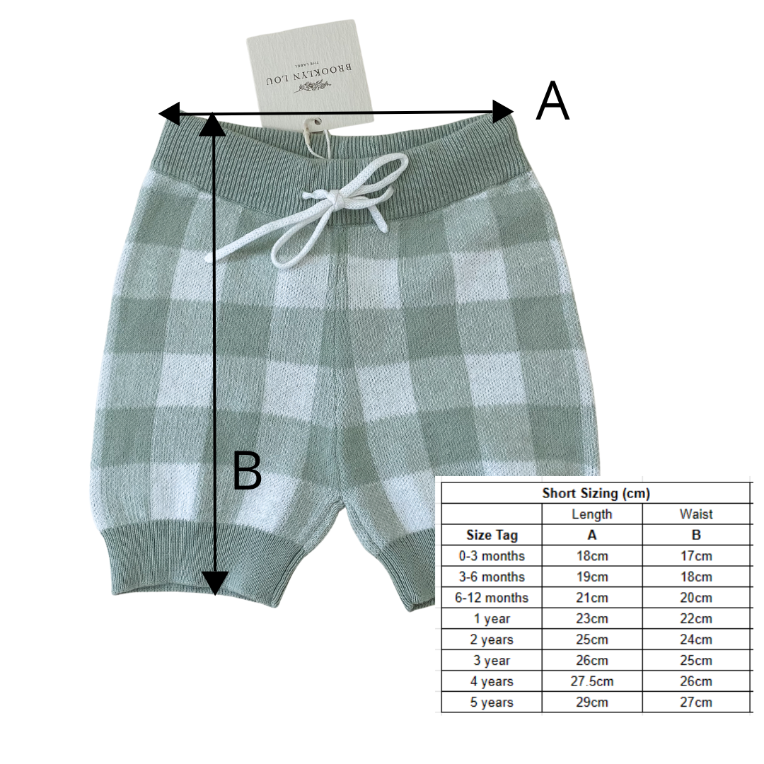 Gingham Knit Shorts - Oatmeal