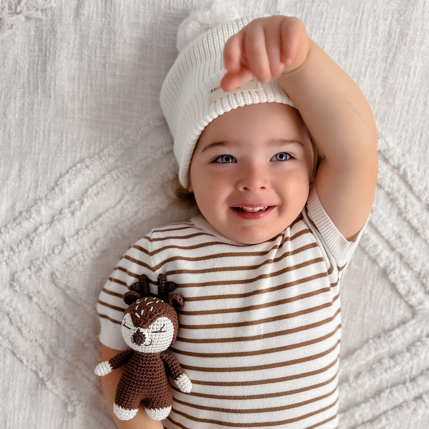 Chocolate Stripe Knit Romper