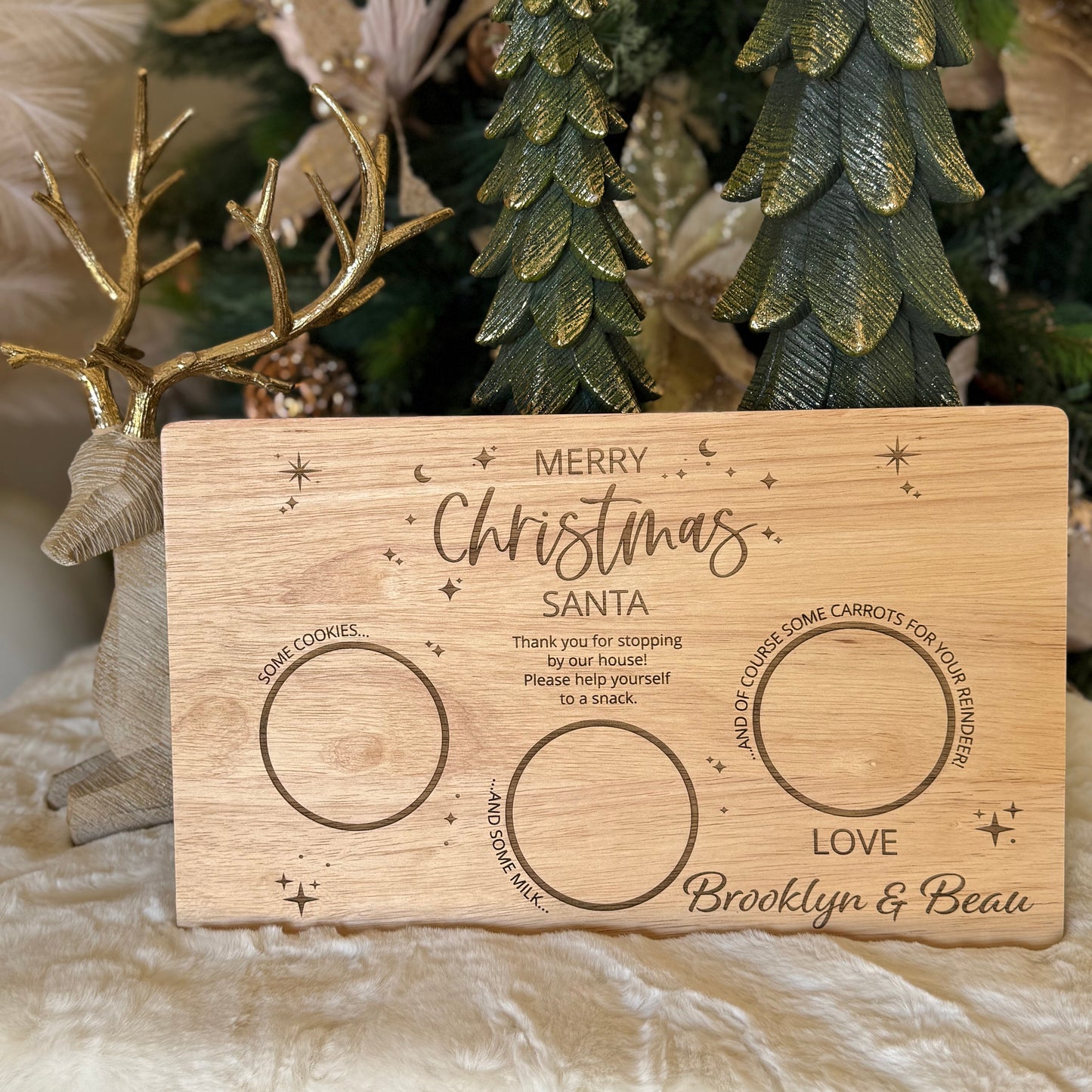 SANTA'S TREAT BOARD | Personalised | Engraved Wooden Board