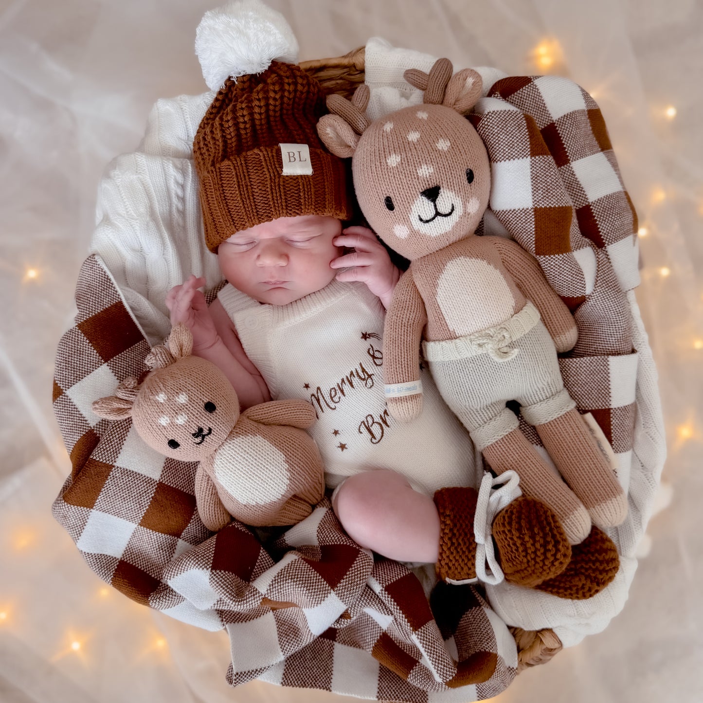 Merry & Bright Knit Romper - Marshmallow - Singlet Sleeve