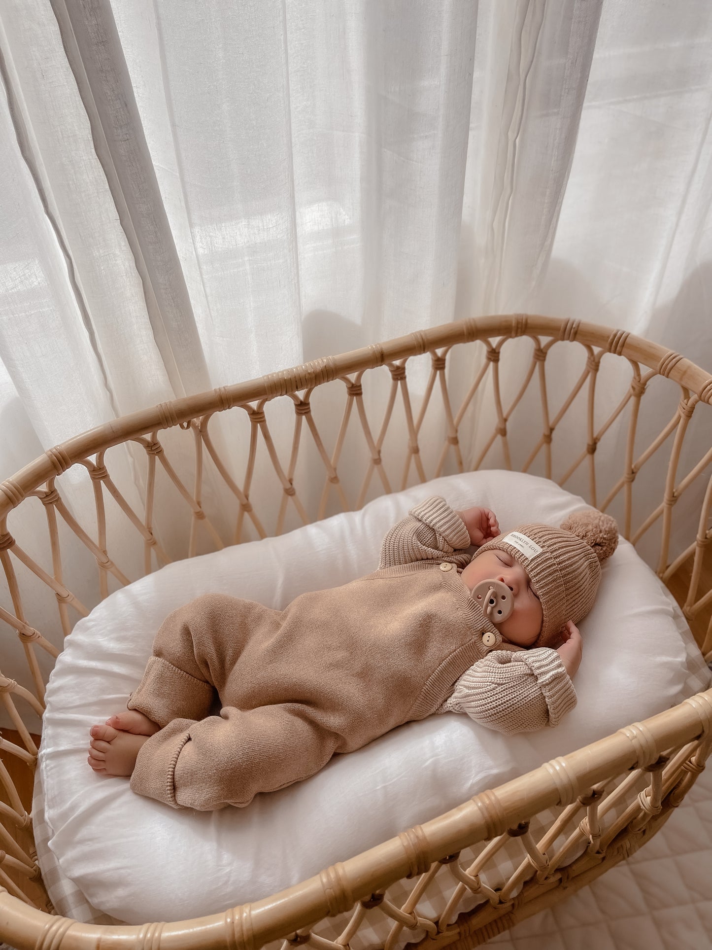 Toffee Marle Knit Overalls