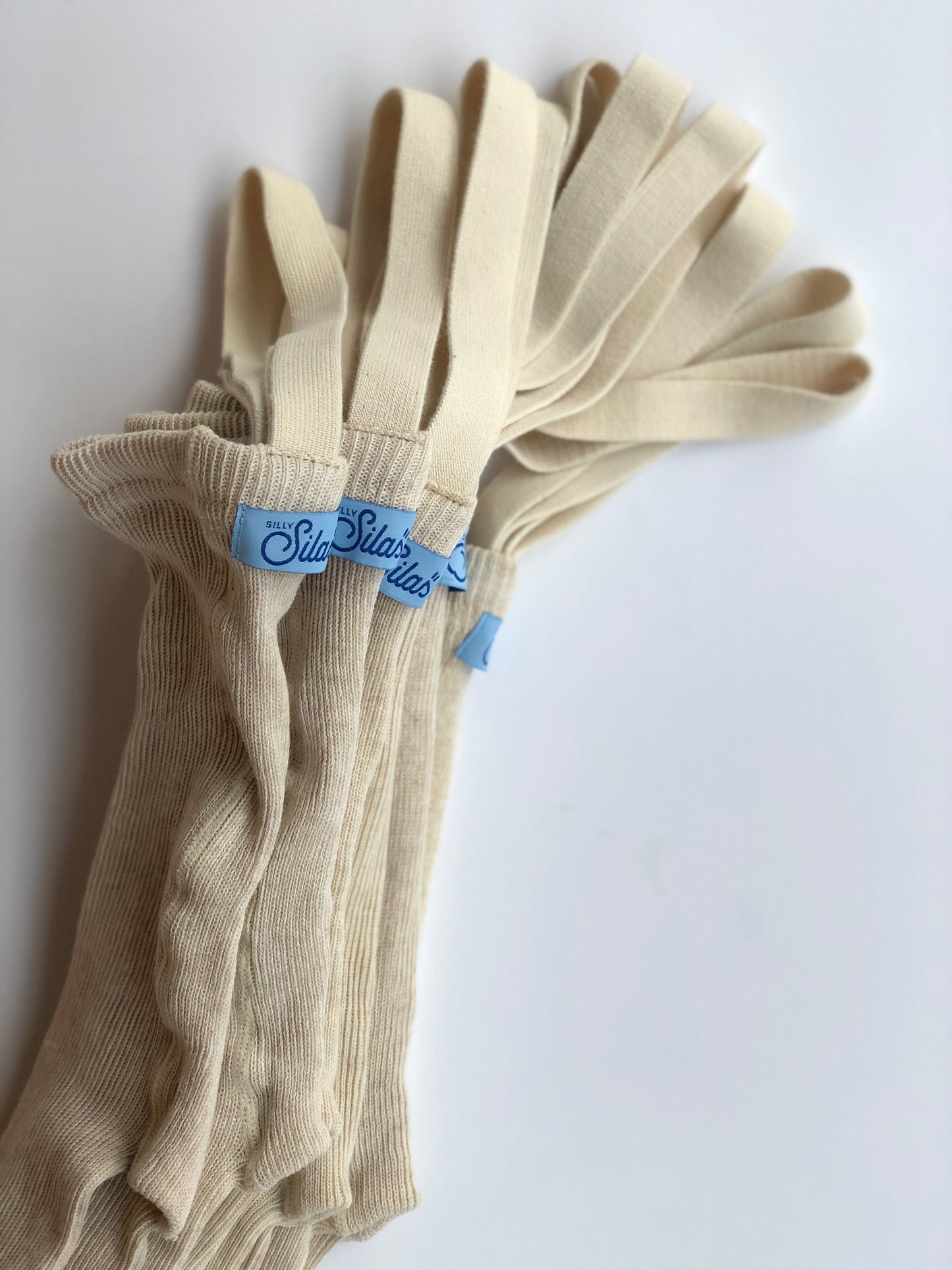 Suspender Tights - Footed - Cream Blend