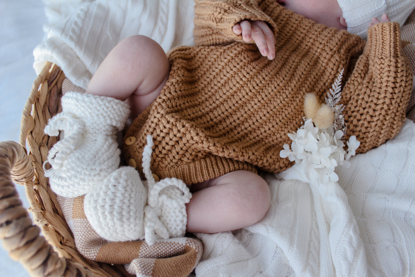 Chunky Knit Romper - Caramel