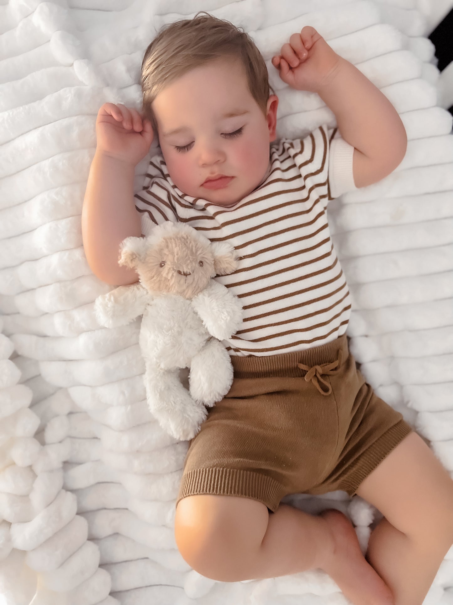 Chocolate Stripe Knit Romper