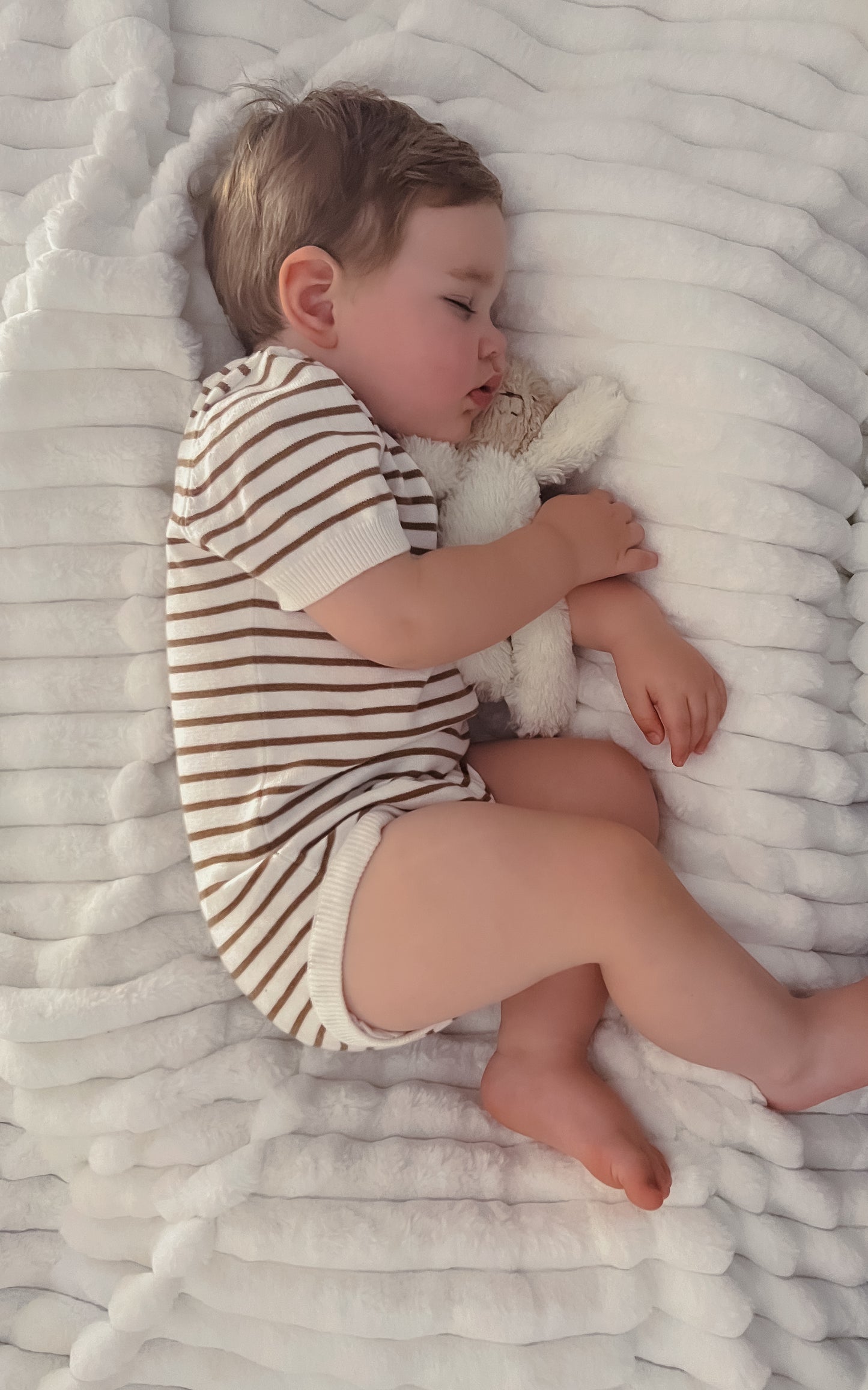 Chocolate Stripe Knit Romper