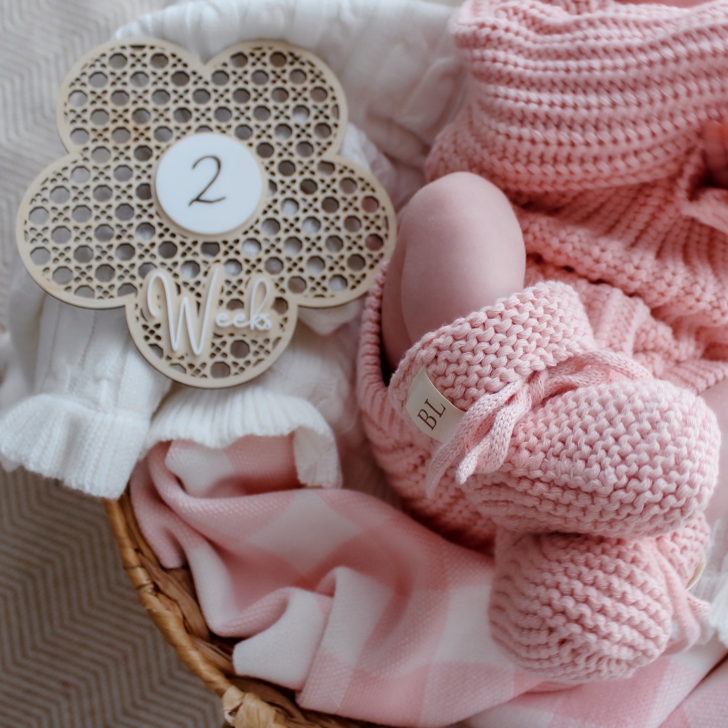 Knit Booties - Strawberry