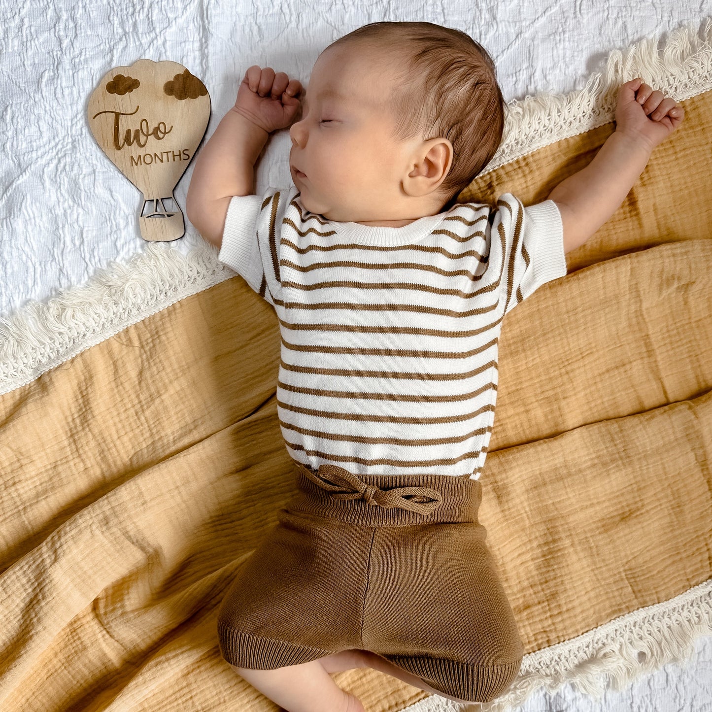 Chocolate Stripe Knit Romper