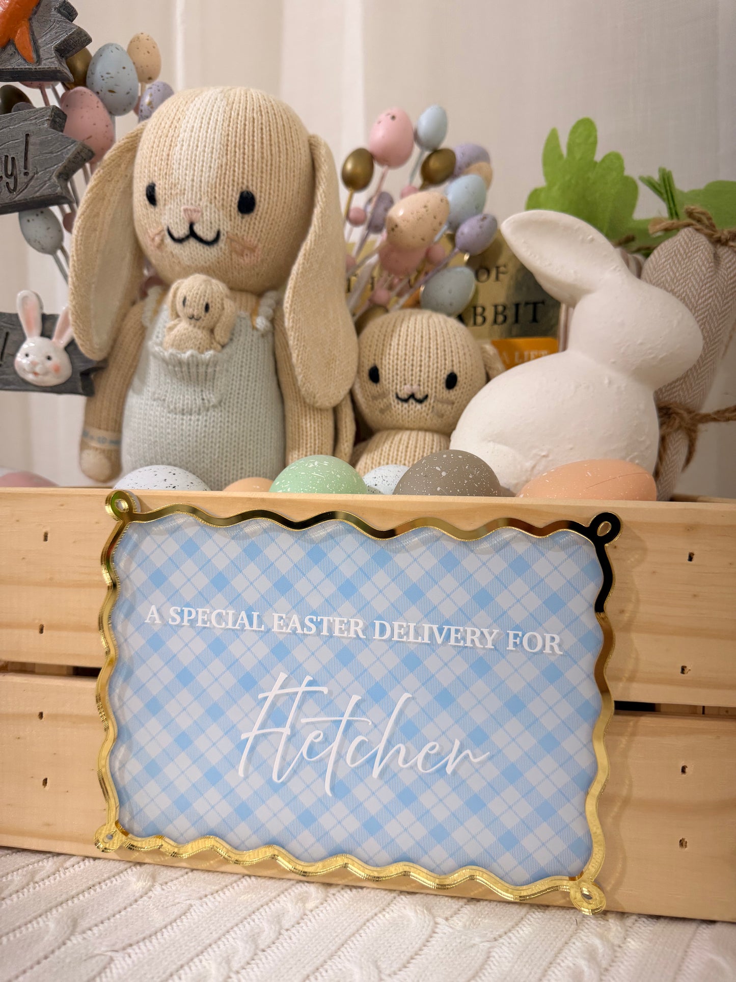 EASTER CRATE PLAQUE | Wavy | UV Printed Acrylic