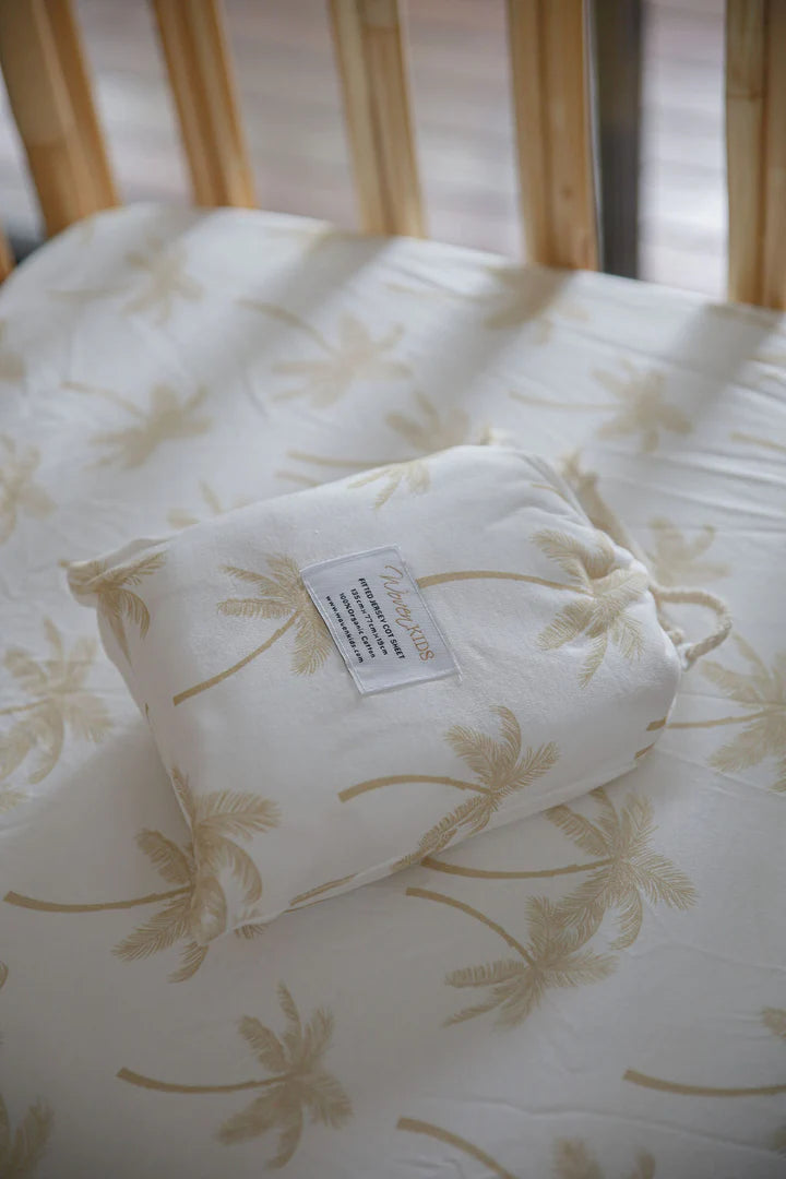Palm Tree Organic Cotton Cot Sheet