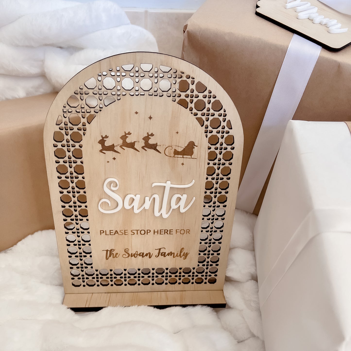 Personalised Santa Stop Here Sign