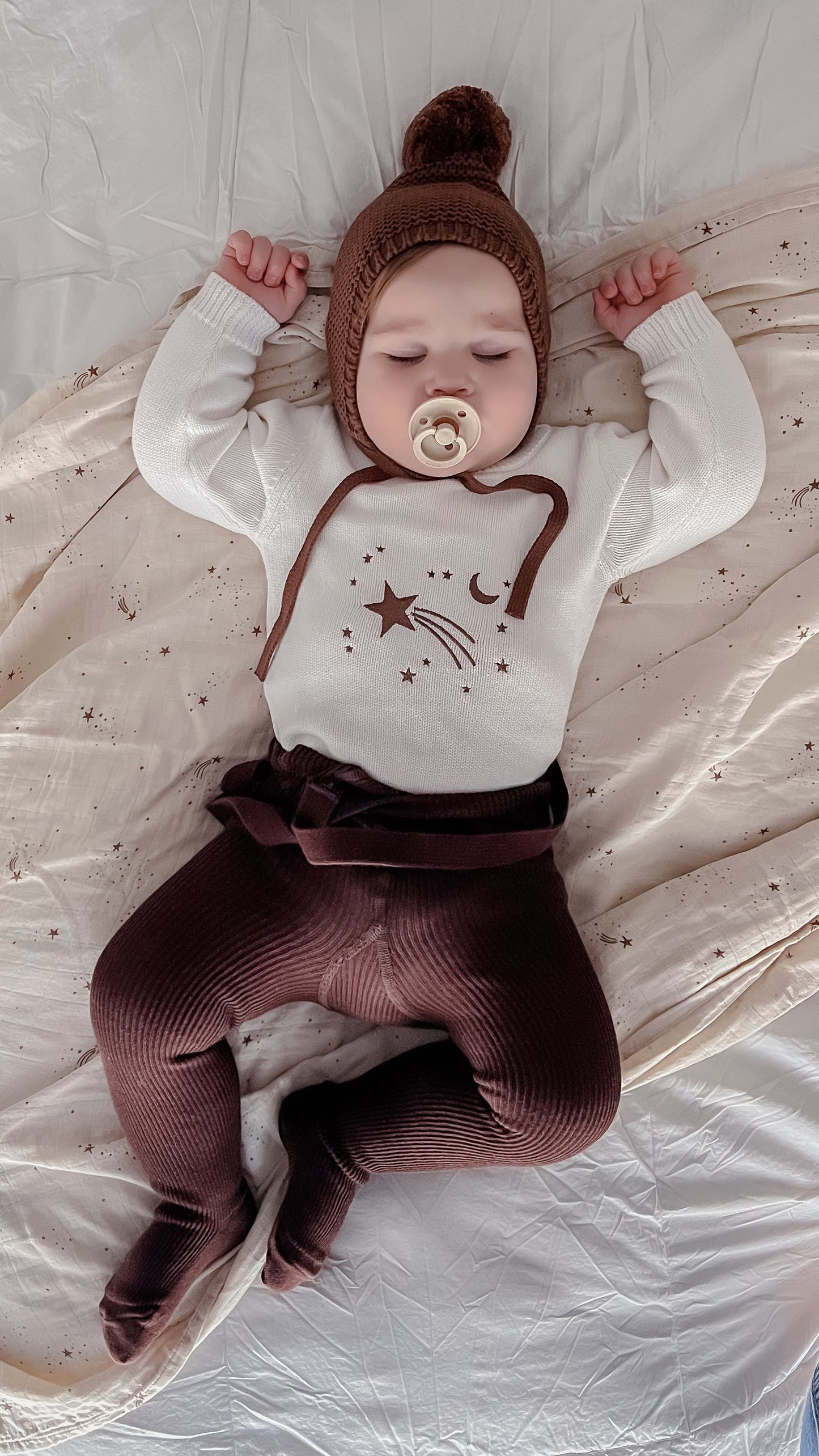 Suspender Tights - Footed - Chocolate Brown