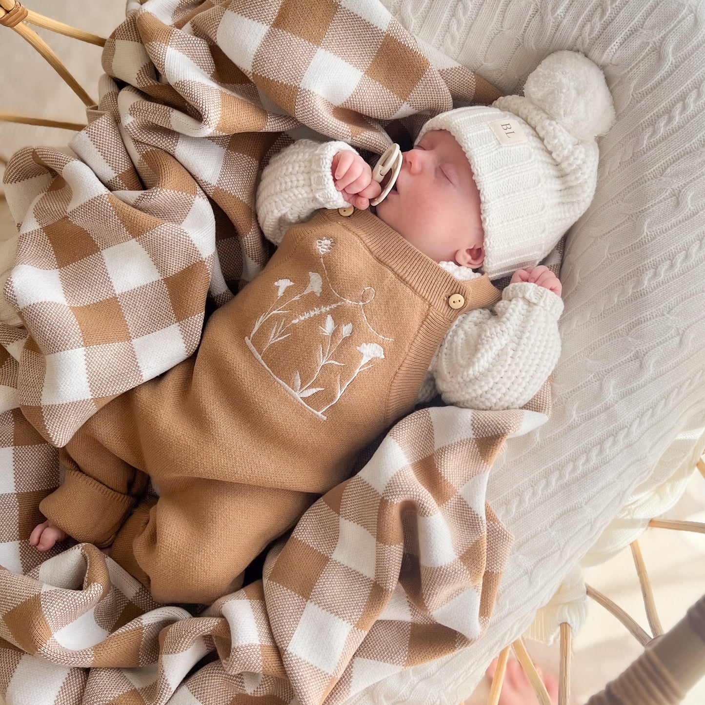 Wildflower Knit Overalls - Golden Syrup