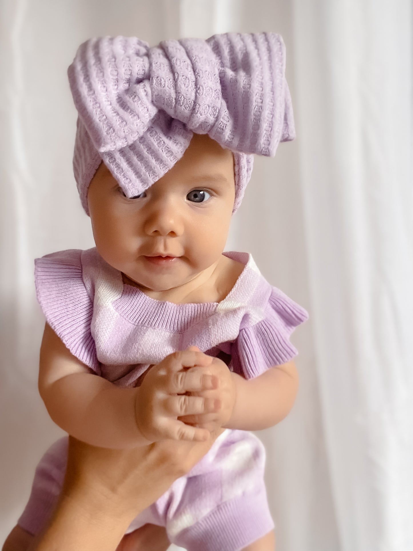 Oversized Topknot - Lilac Waffle