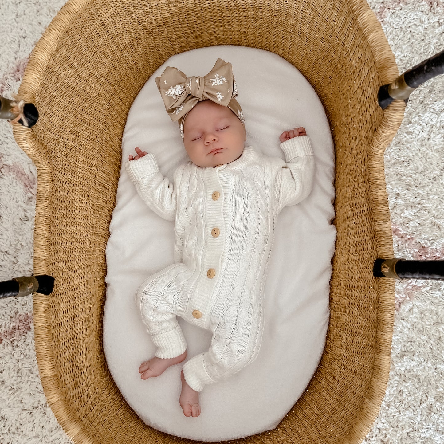 Cable Knit Romper - Milk