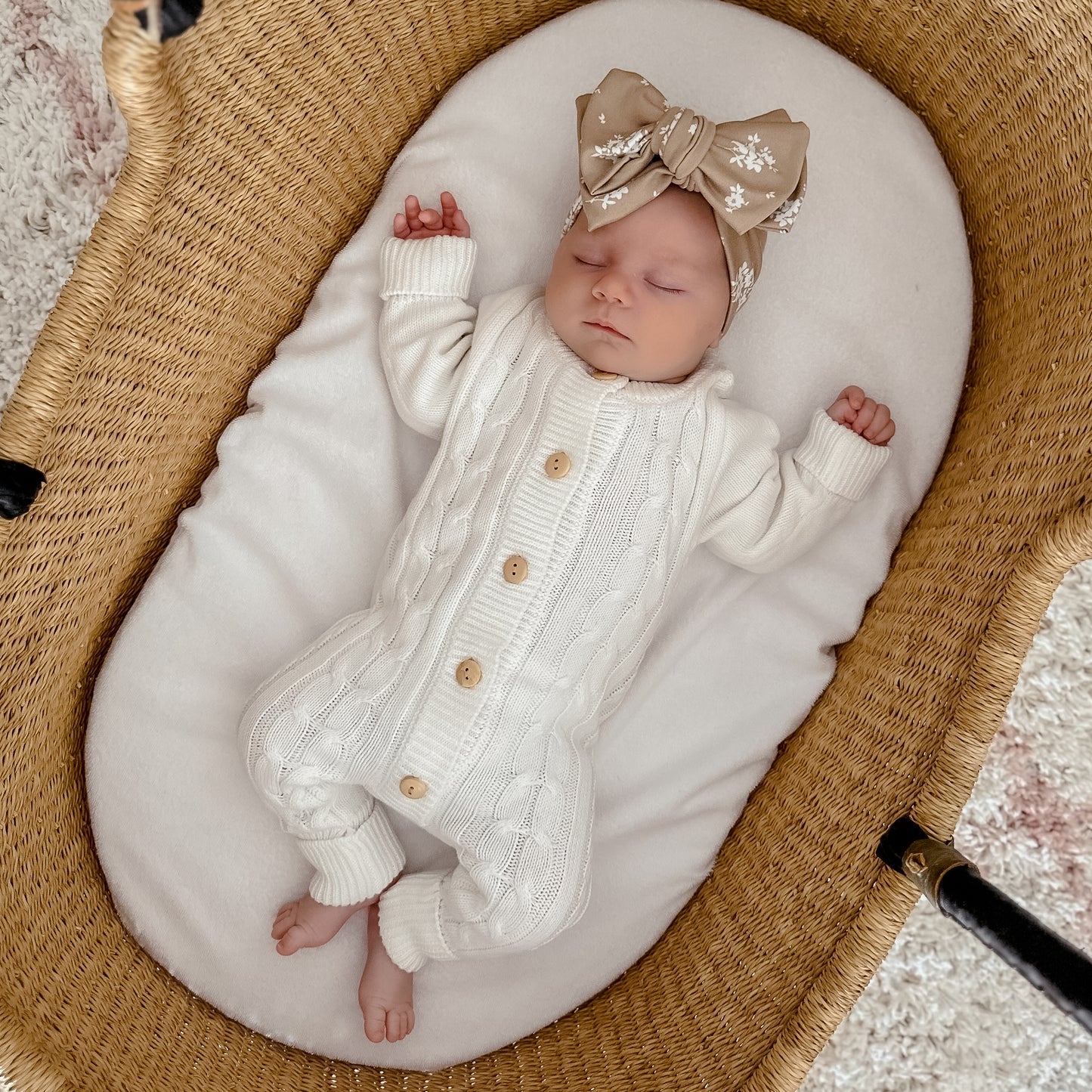 Cable Knit Romper - Milk