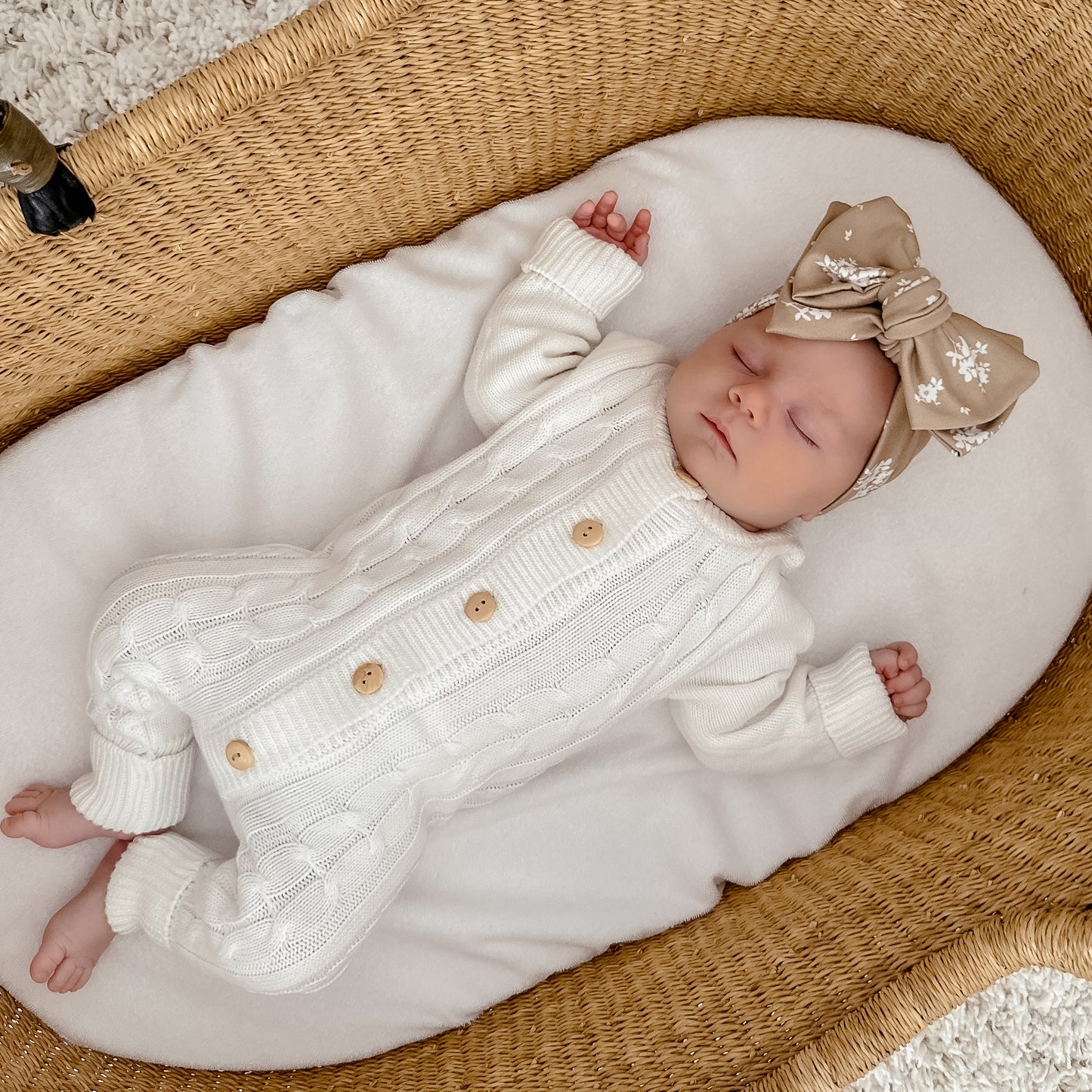 Cable Knit Romper - Milk