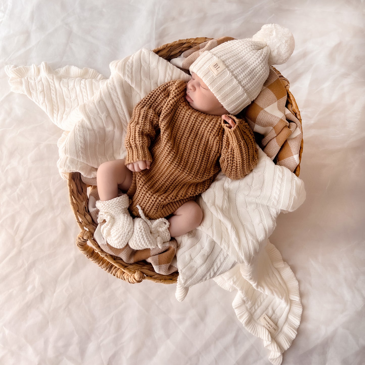 Chunky Knit Romper - Caramel