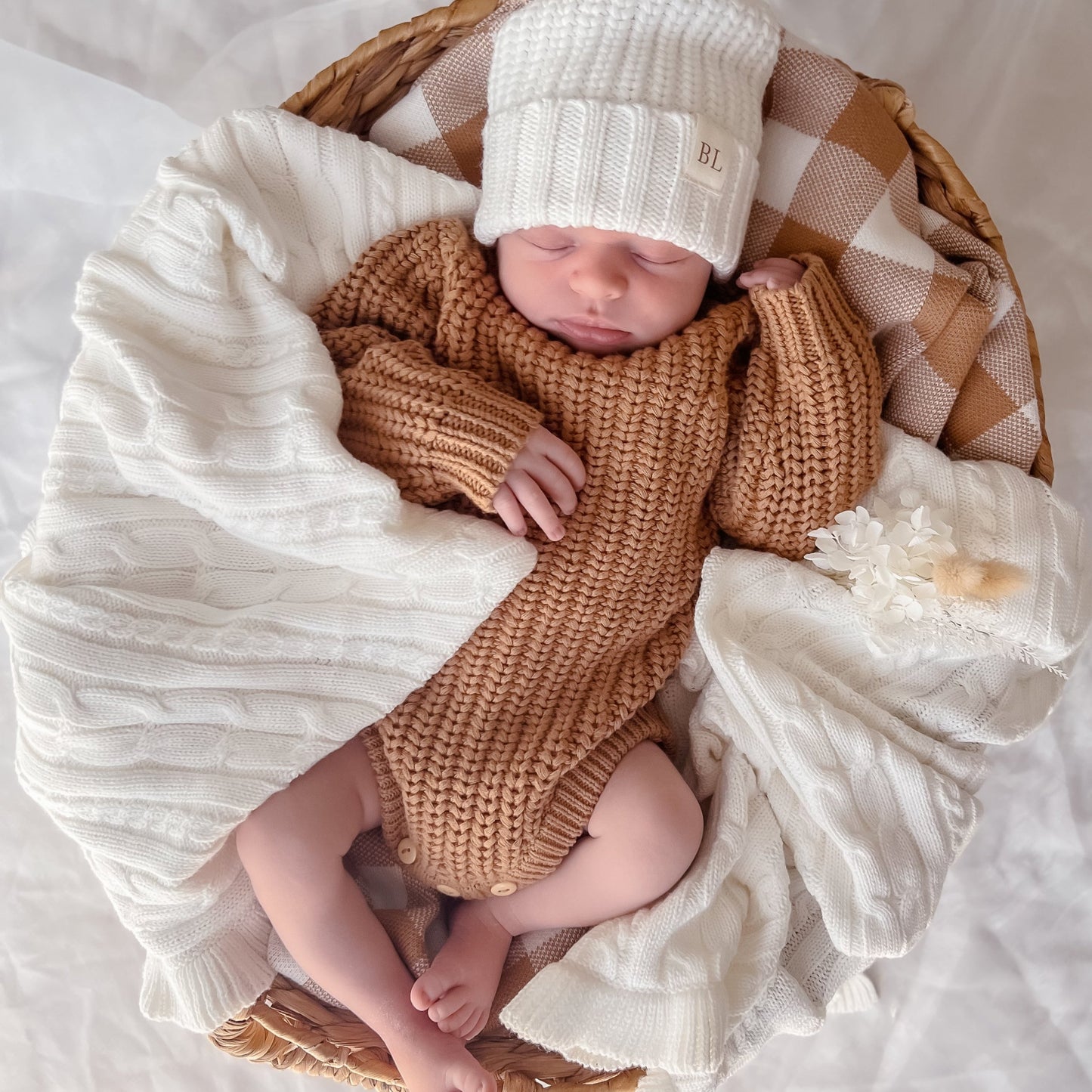 Chunky Knit Romper - Caramel