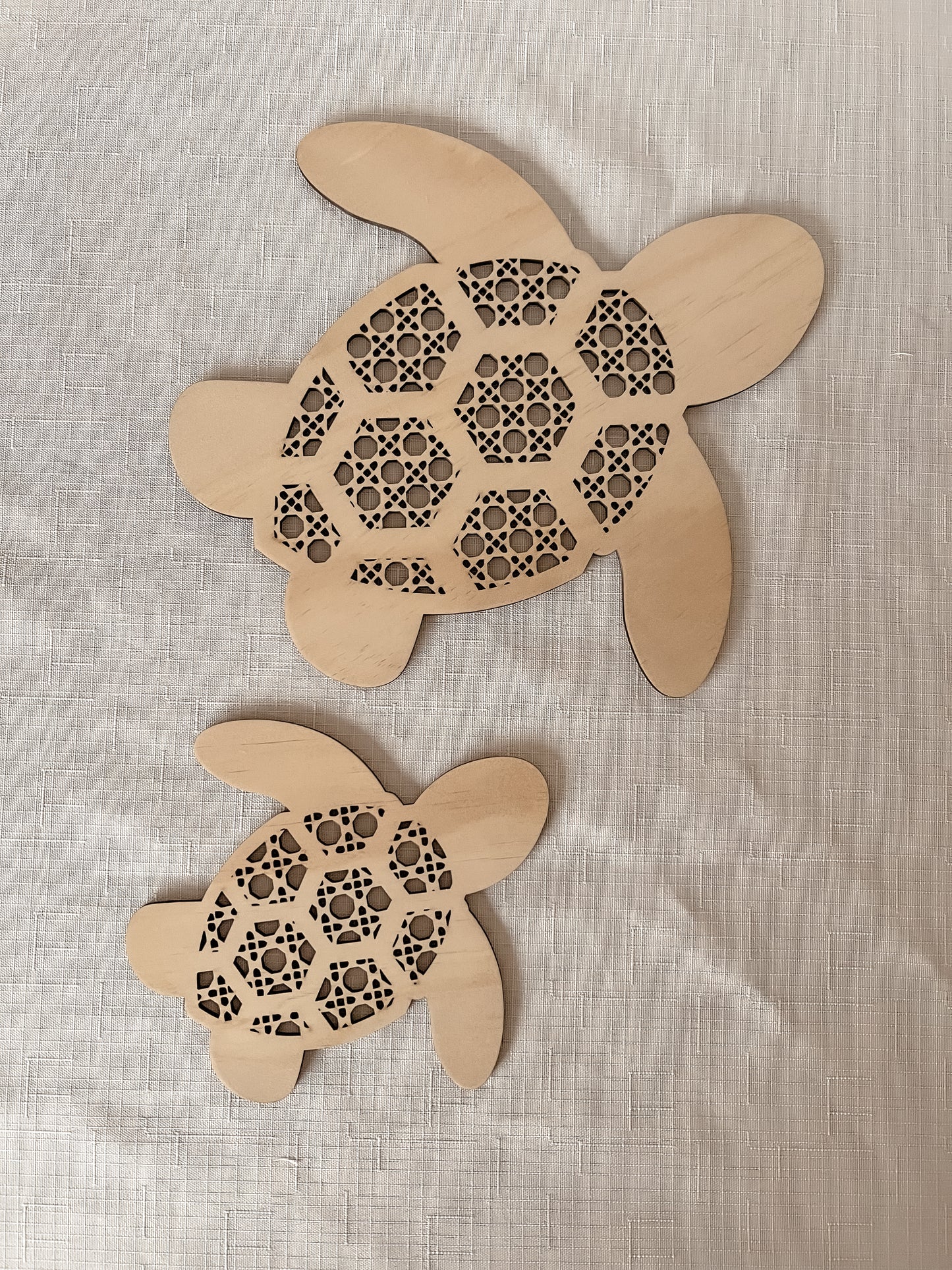 Wooden Rattan Look Wall Decor - Turtles