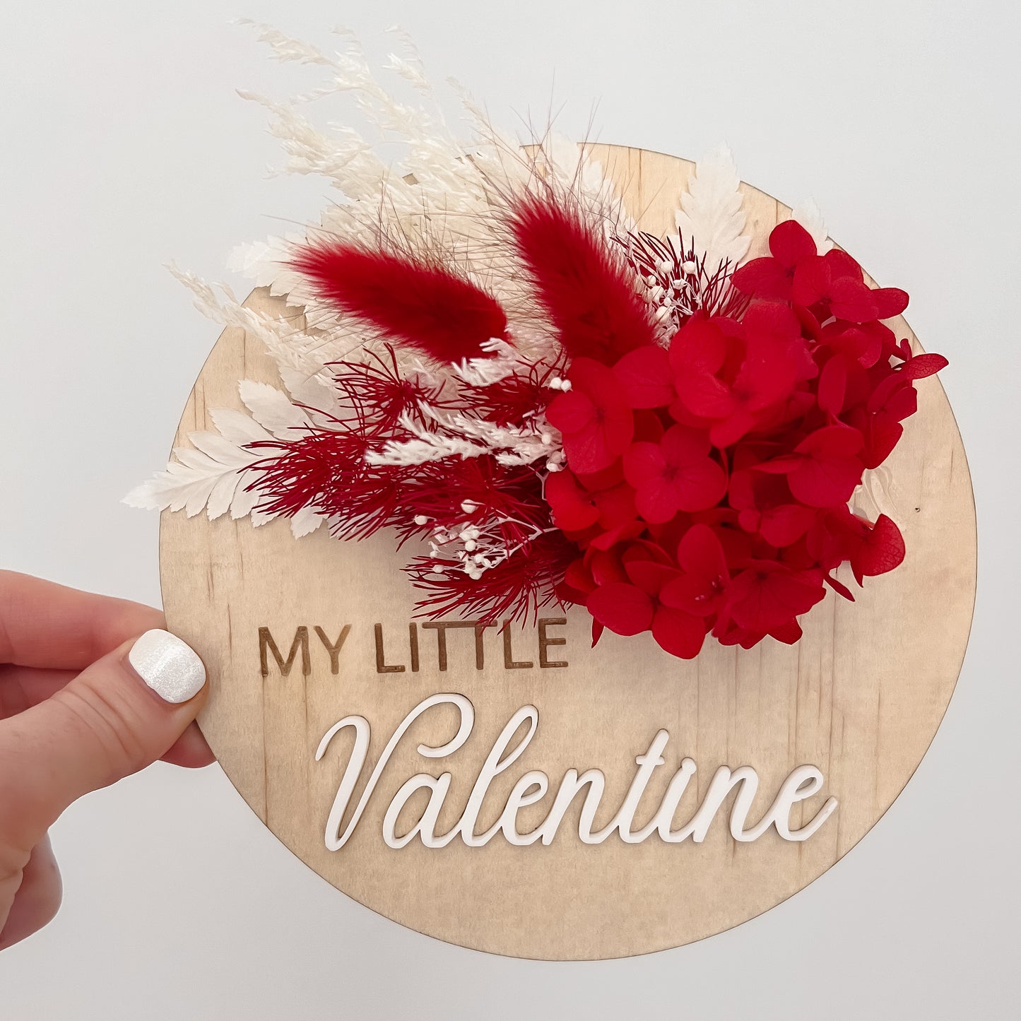 My Little Valentine Plaque w/ dried flowers