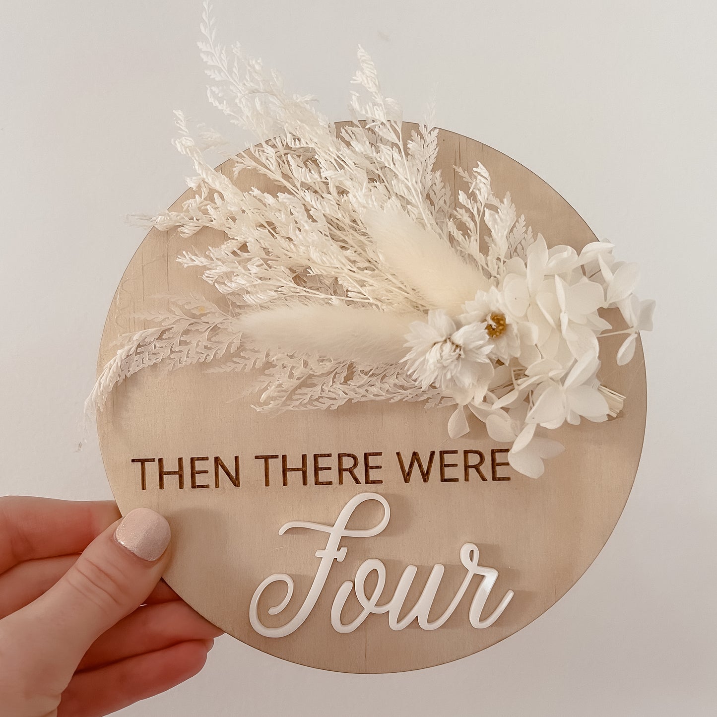 Pregnancy Announcement Plaque w/ dried flowers (Options)