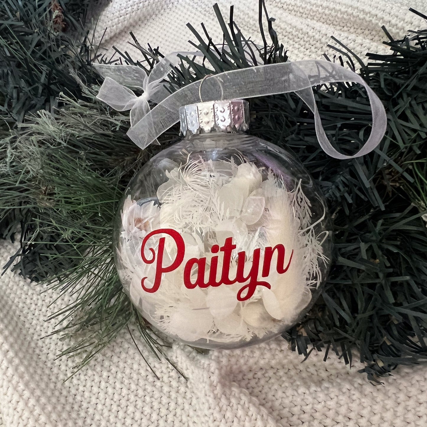 Personalised Dried Floral Christmas Bauble