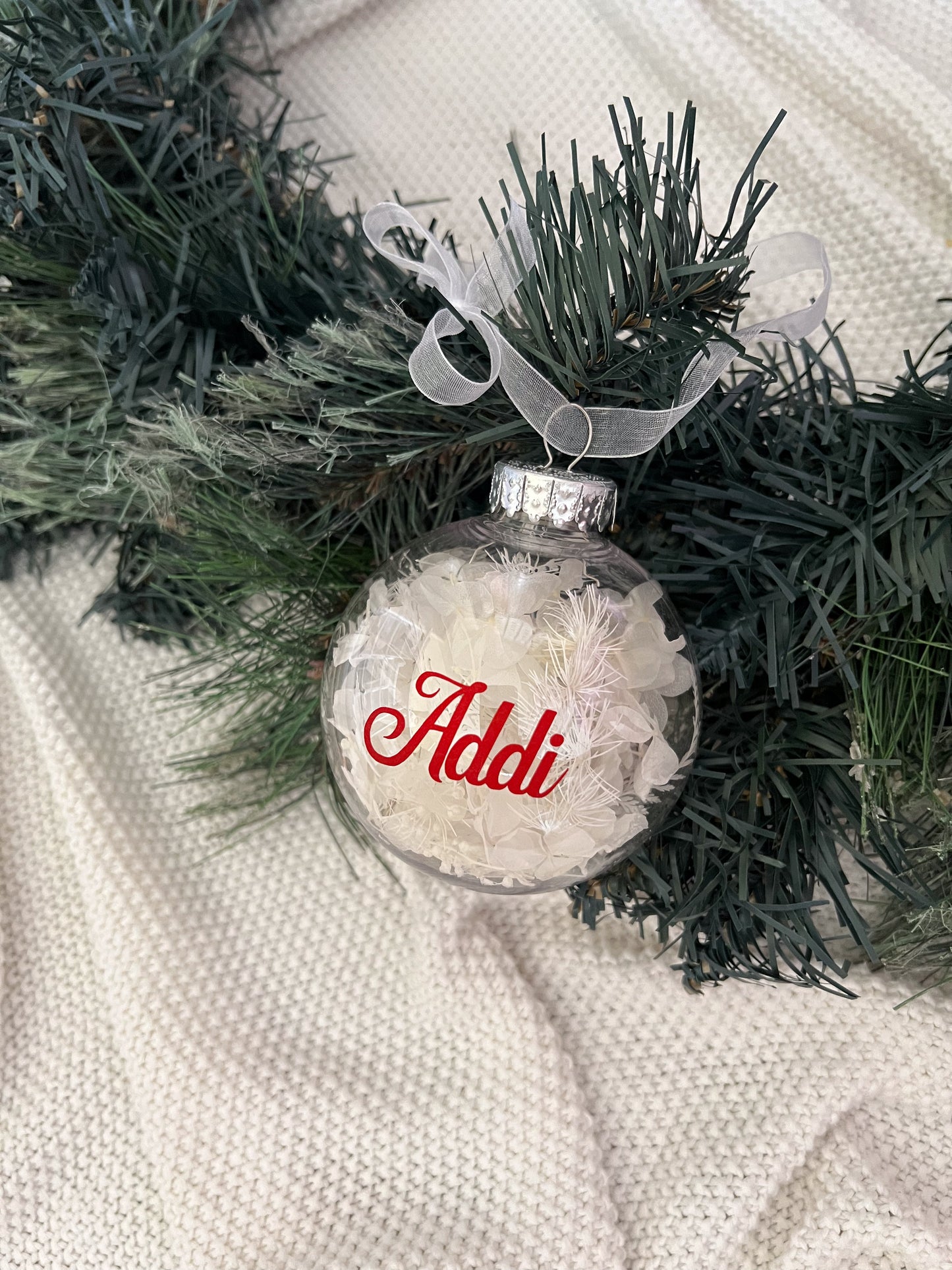 Personalised Dried Floral Christmas Bauble