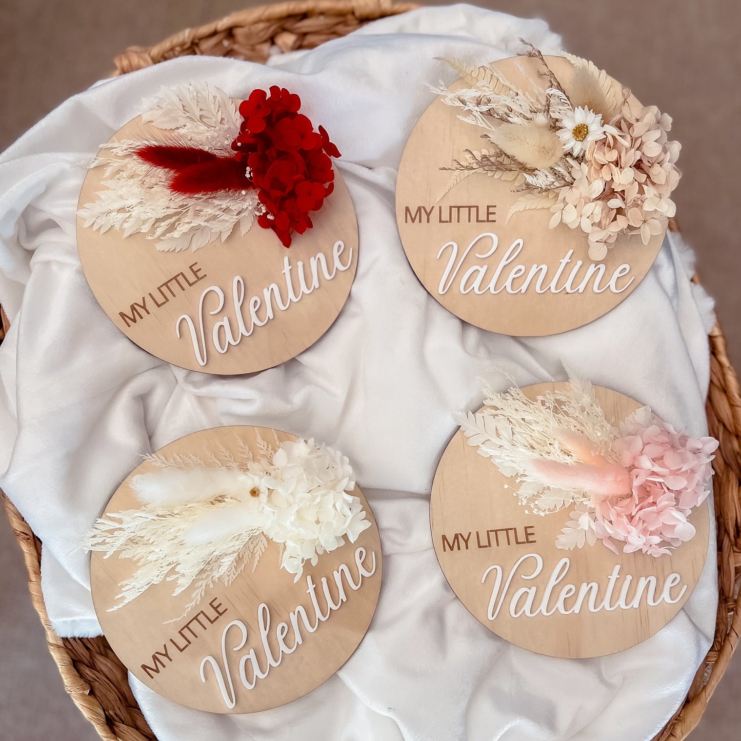 My Little Valentine Plaque w/ dried flowers