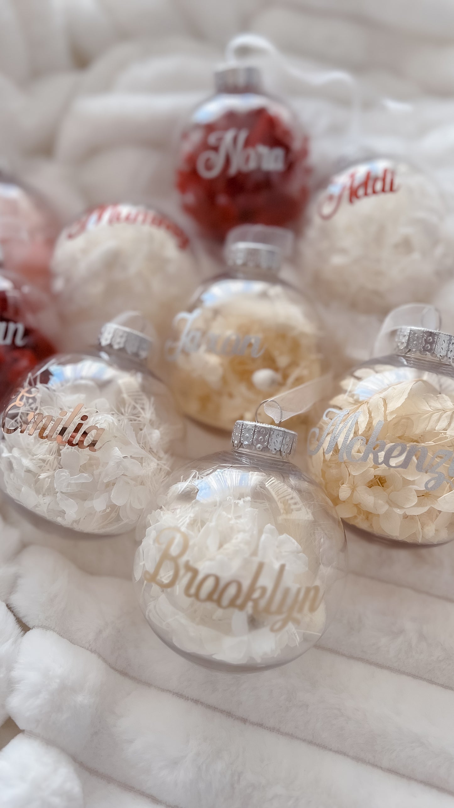Personalised Dried Floral Christmas Bauble