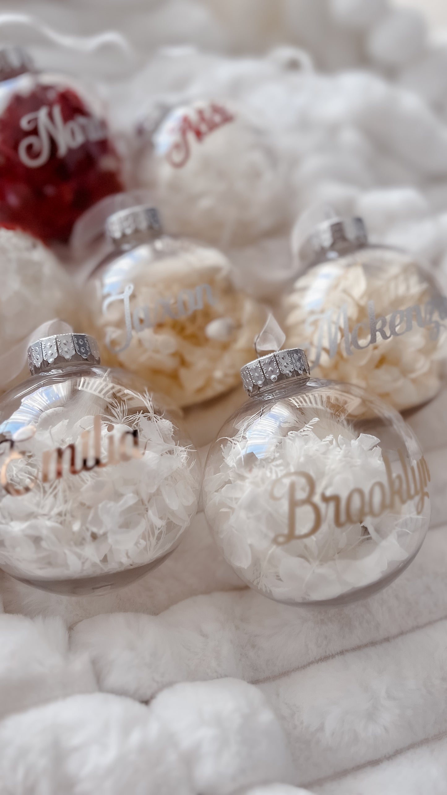 Personalised Dried Floral Christmas Bauble
