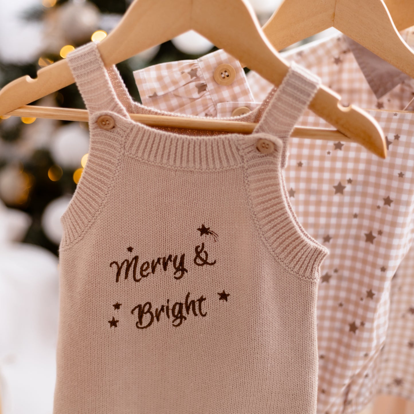 Merry & Bright Knit Romper - Oatmeal