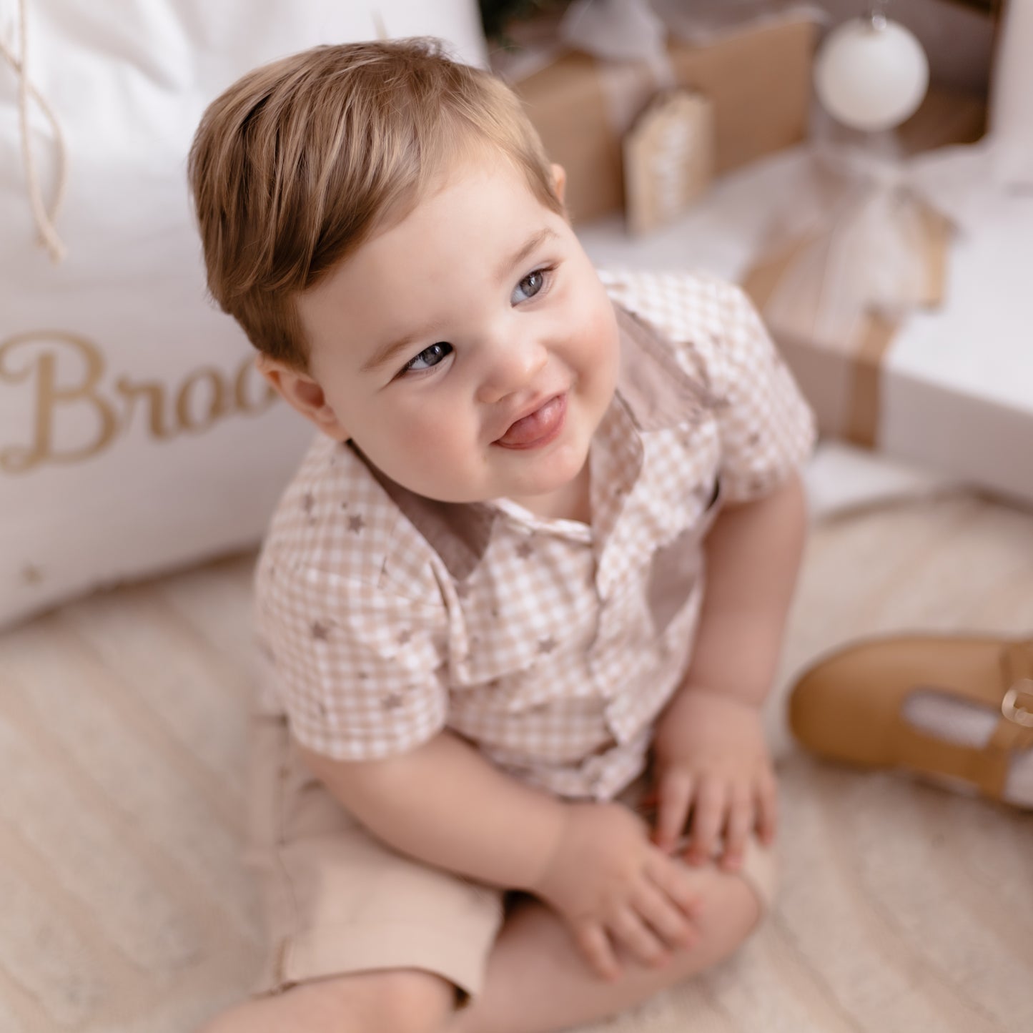 Savanna Canvas Woven Shorts - Almond - 0-2Y