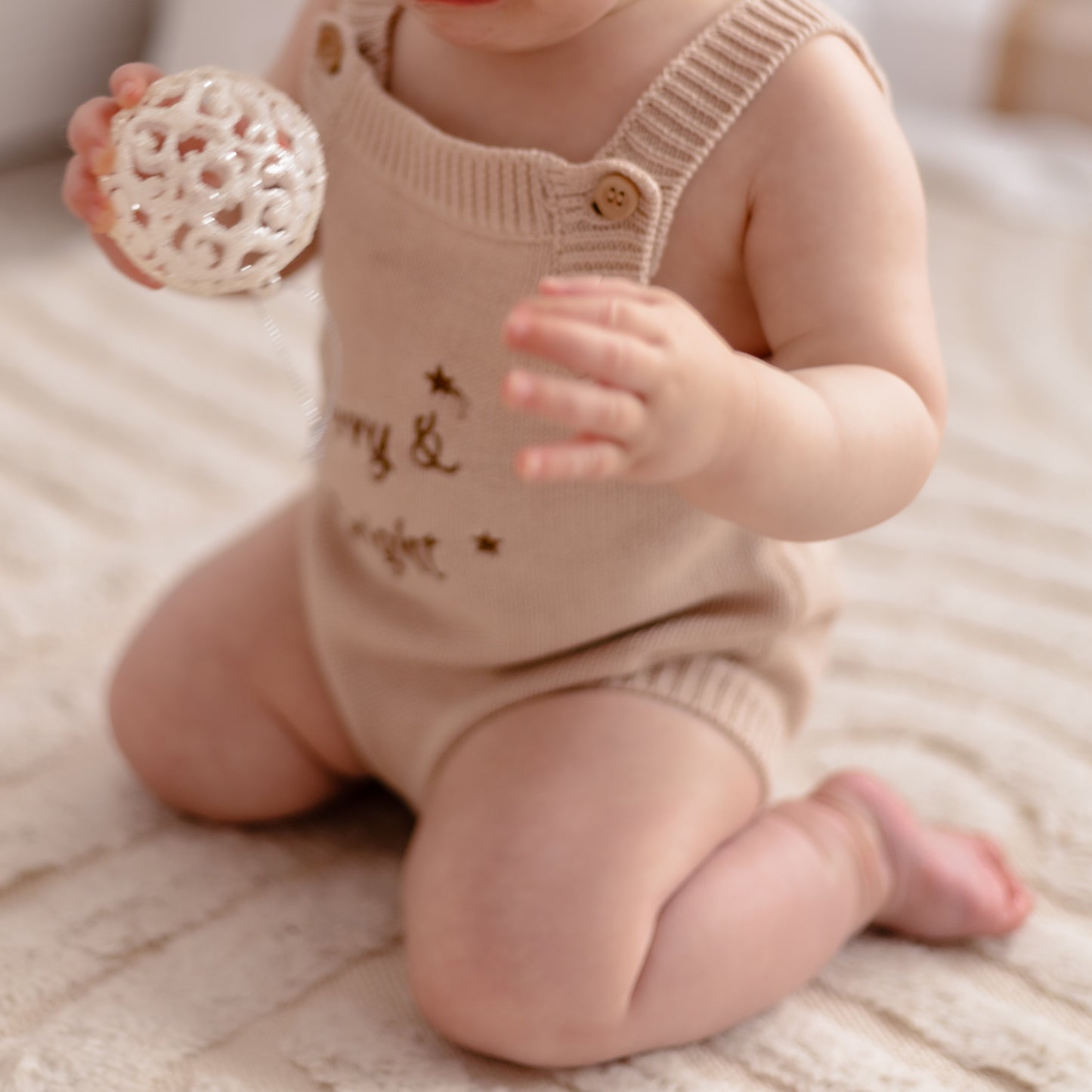 Merry & Bright Knit Romper - Oatmeal