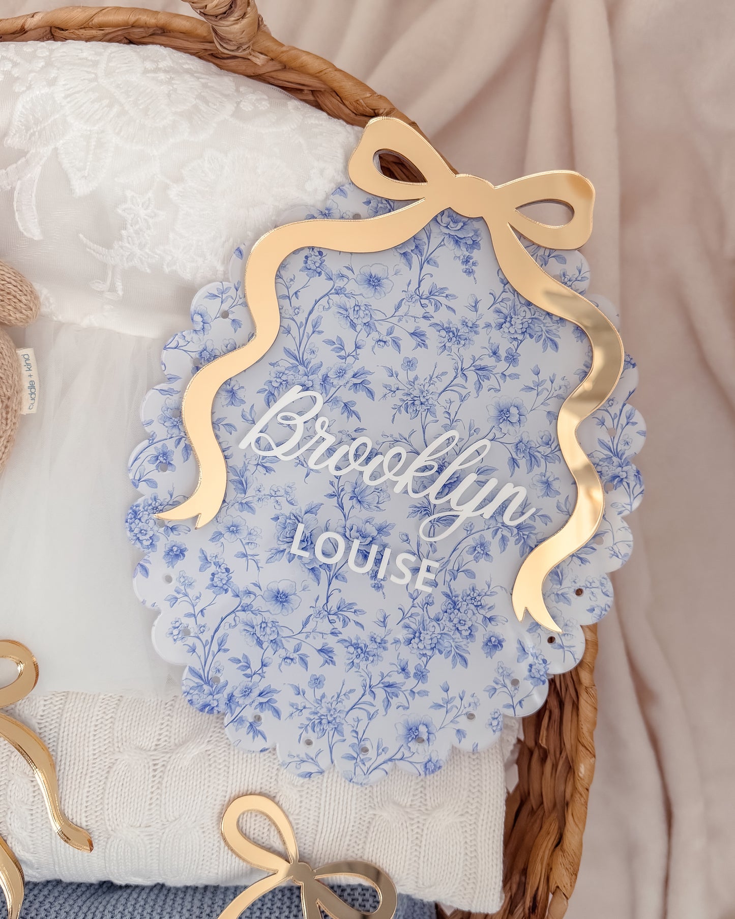 VINTAGE BOW NAME PLAQUE | UV Printed