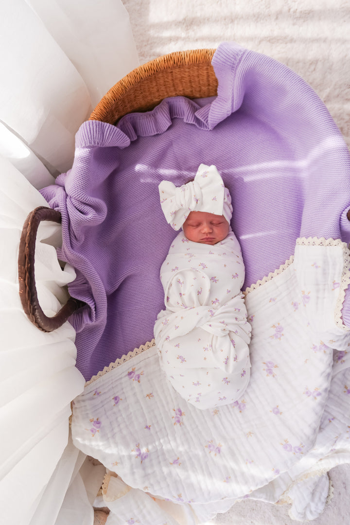 OVERSIZED TOPKNOT | Lilac Meadow (JERSEY)