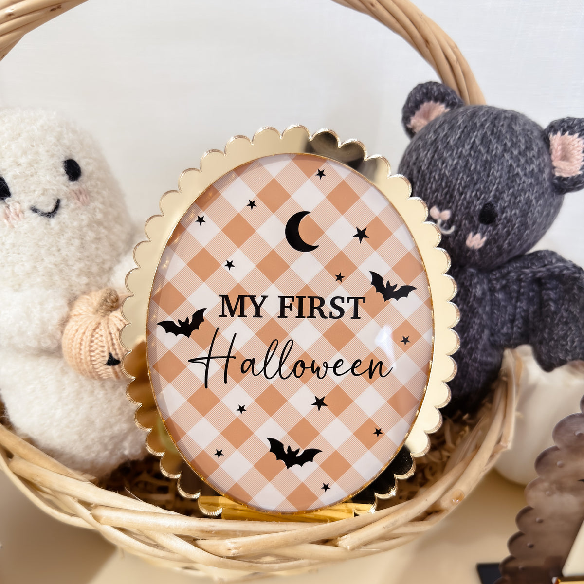 MY FIRST HALLOWEEN PLAQUE | Scalloped Oval | UV Printed Acrylic