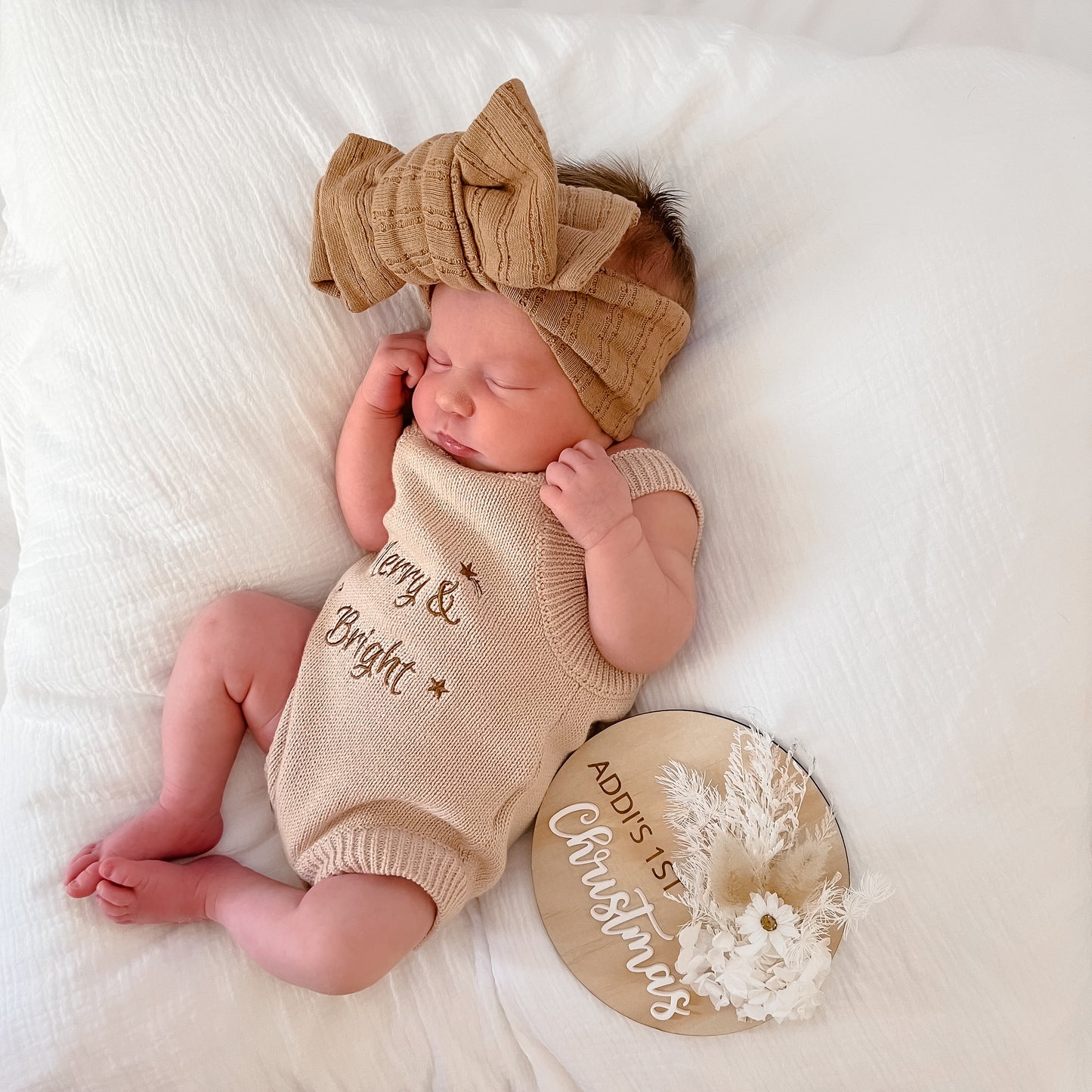 Merry & Bright Knit Romper - Oatmeal