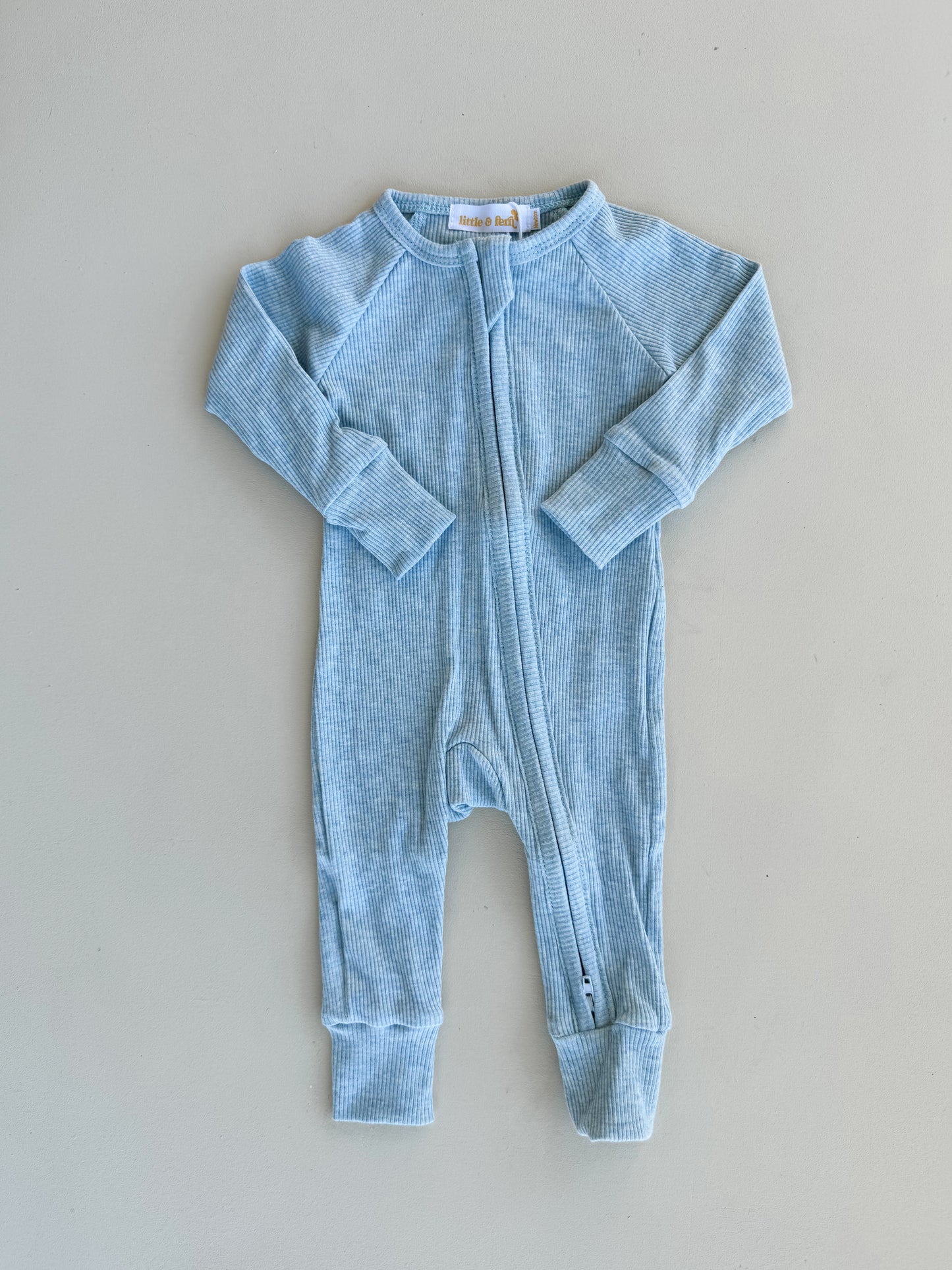 Zip Romper - Blue Marle