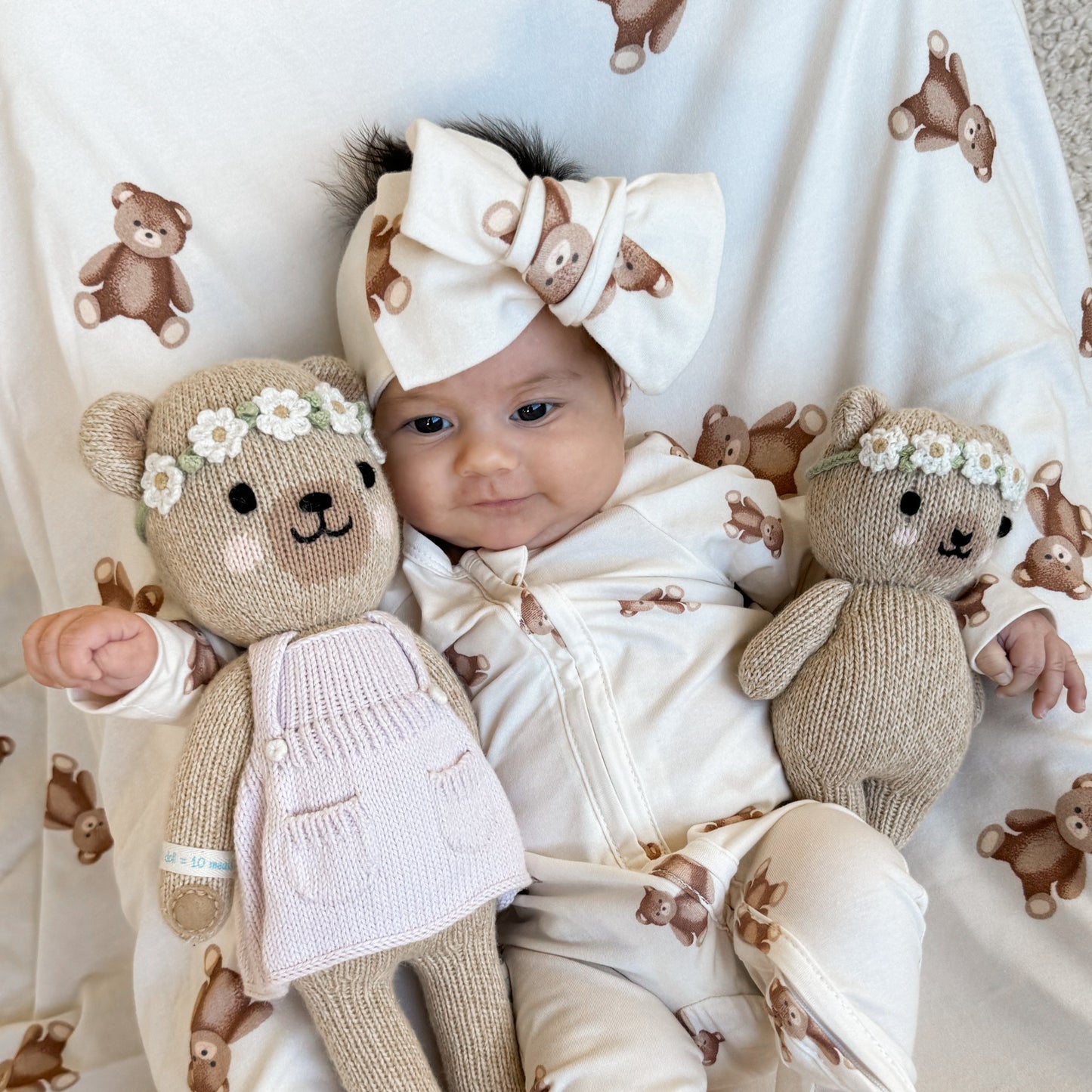 Oversized Topknot - Teddies Print