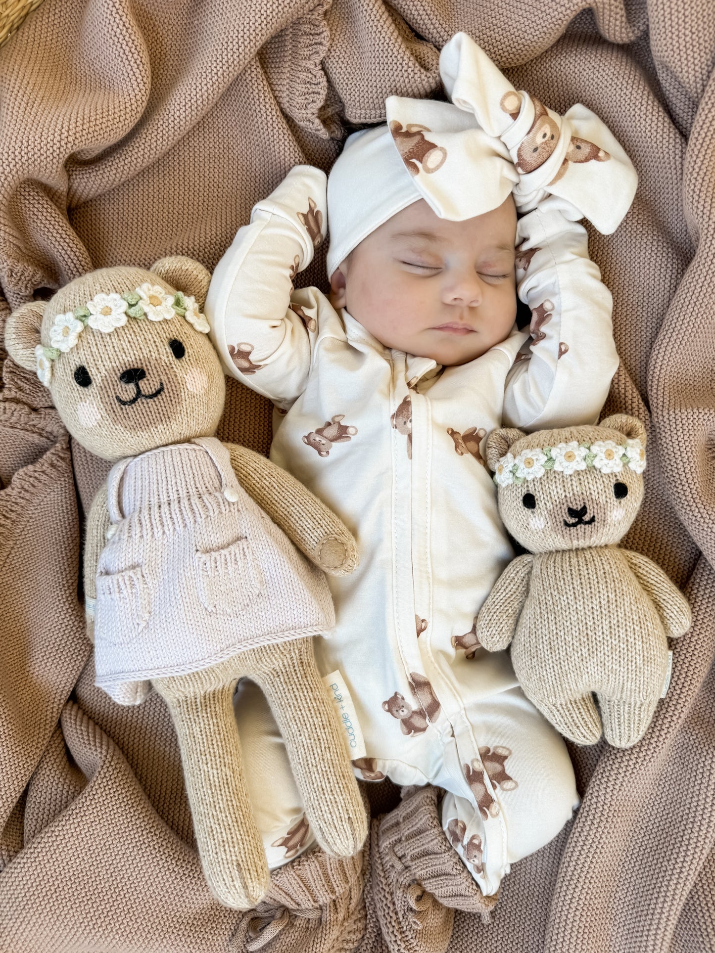 Zip Romper - Teddy Print