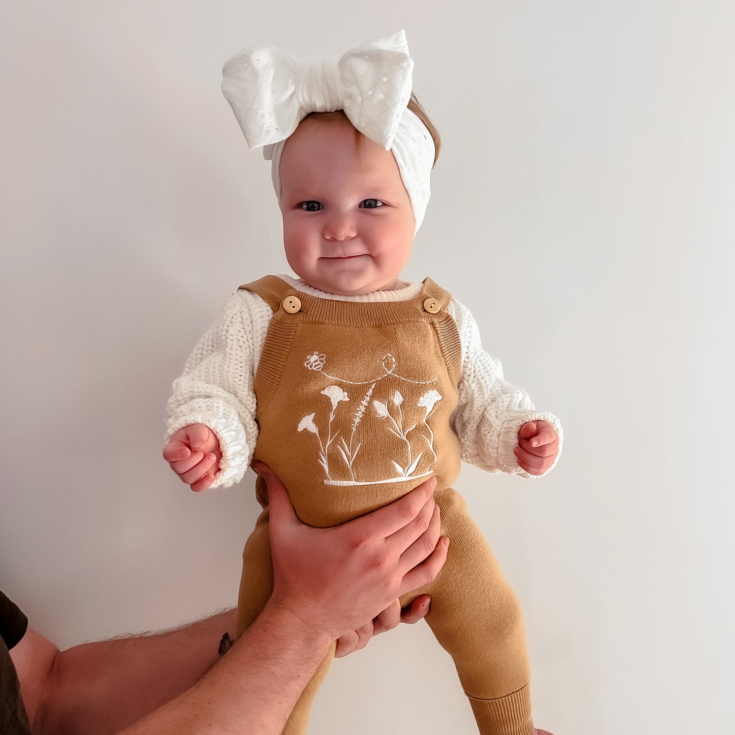 Wildflower Knit Overalls - Golden Syrup