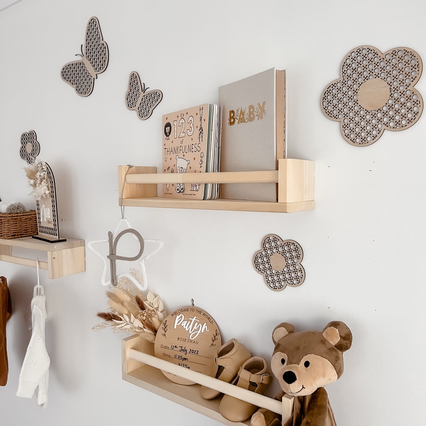 Wooden Rattan Look Wall Decors - Blossoms