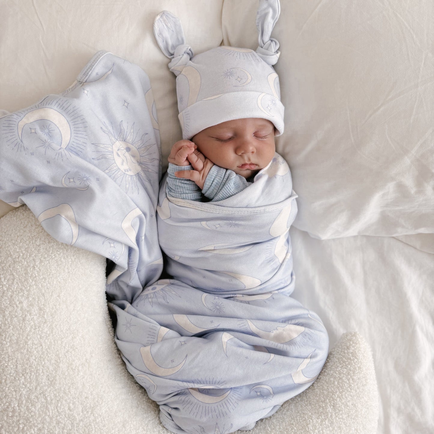 Jersey Swaddle Set - Celestial Blue