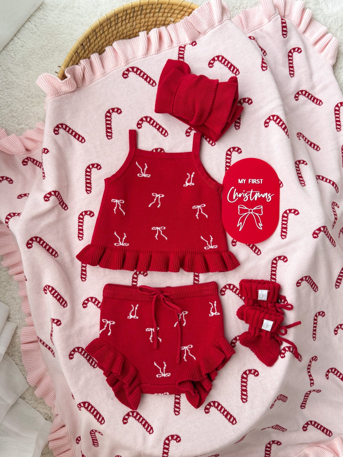 Knit Summer Set - Rudolph Bows